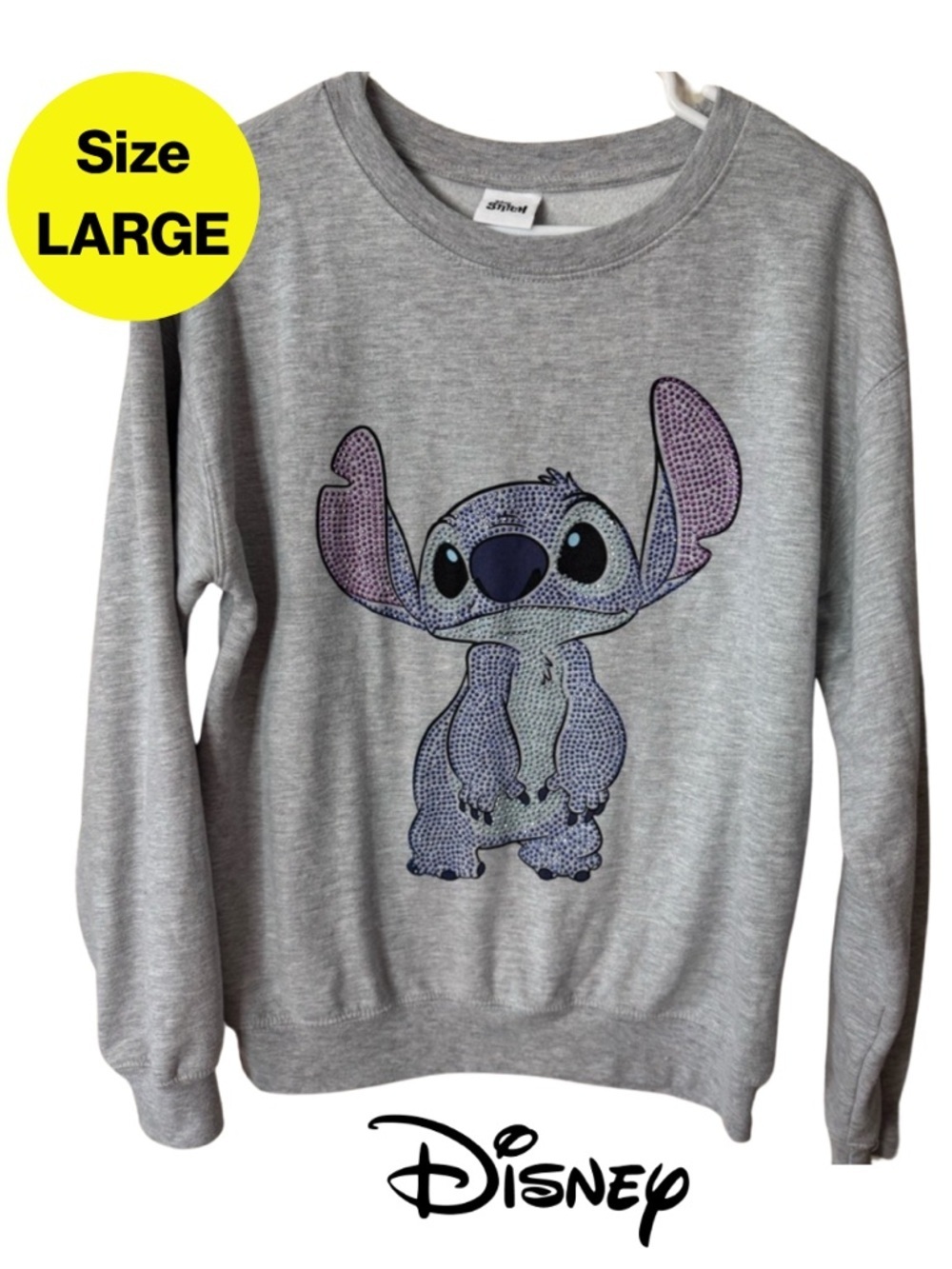 2/for $20 🪩 DISNEY’S Stitch Sparkly Rhinestone Crewneck Sweater (Women’s Large)